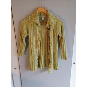 Gymboree Tyrolean Lure size 7 green toggle sweater cottage core cozy warm